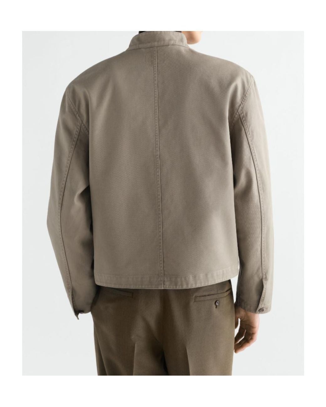 Lemaire Brown Stand-Collar Jacket for men