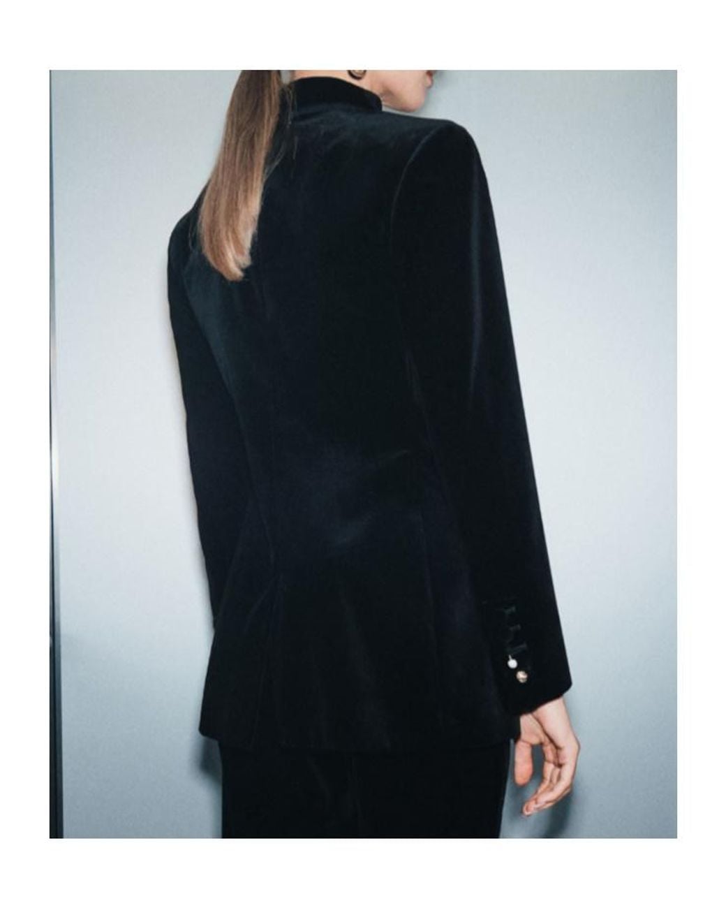 Marella Black Stretch Velvet Blazer