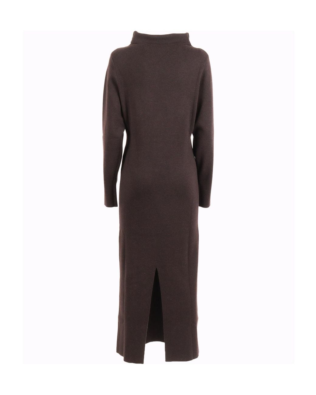 P.A.R.O.S.H. Brown Turtleneck Midi Dress