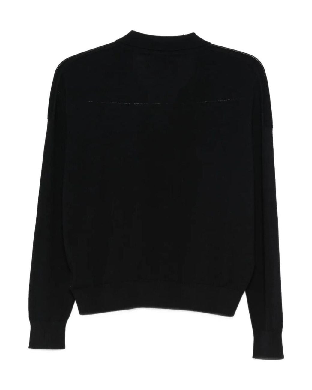 Zanone Black V-Neck Long-Sleeved Jumper