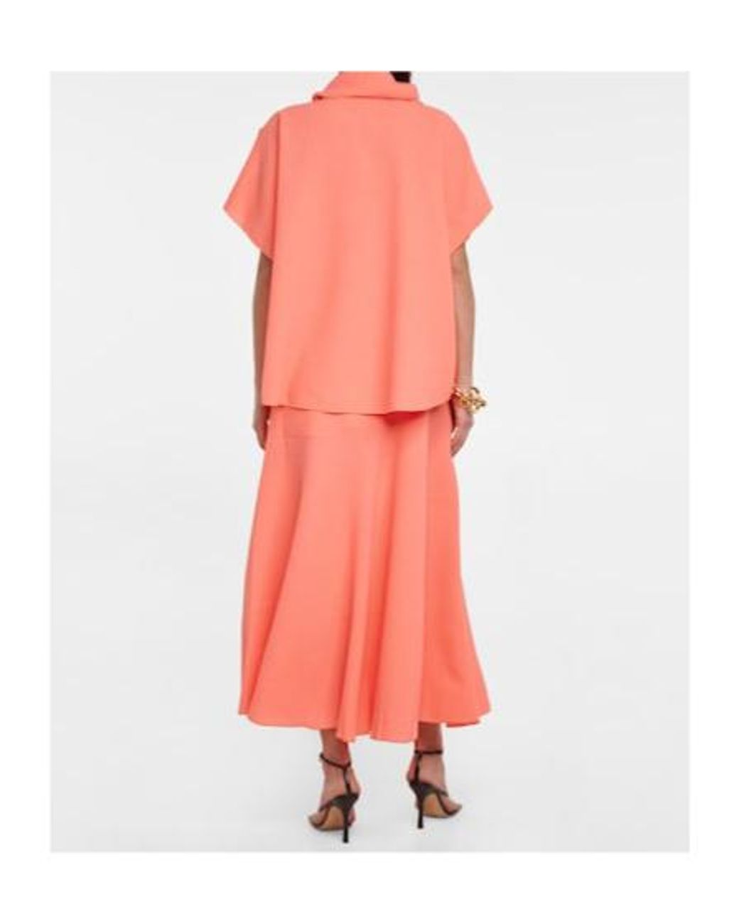 Roksanda Orange Willa Wool Crêpe Blouse