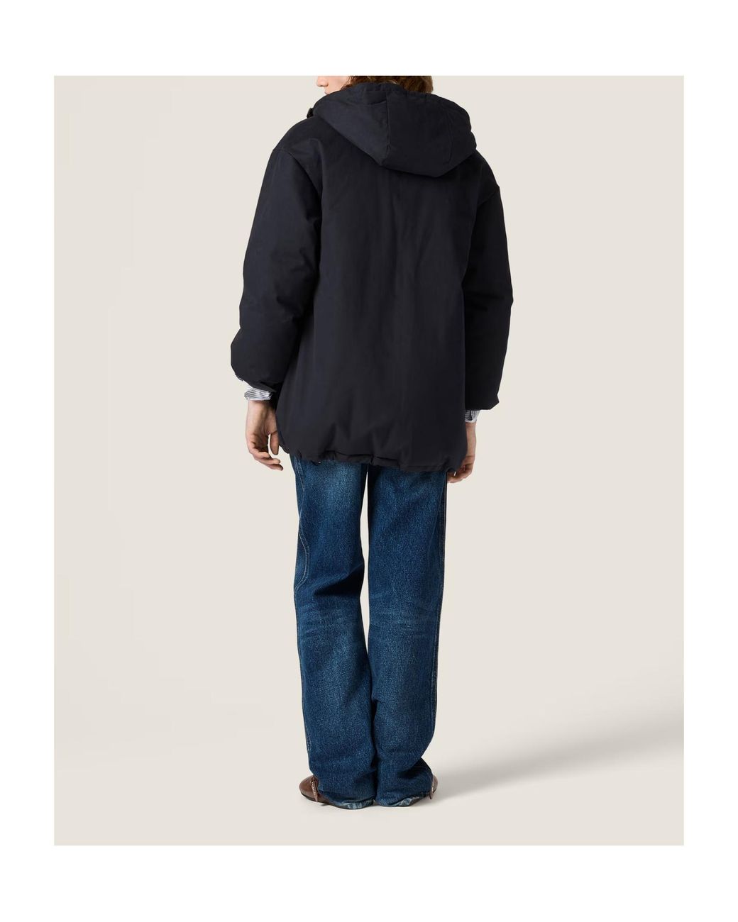 Miu Miu Blue Gabardine Down Jacket