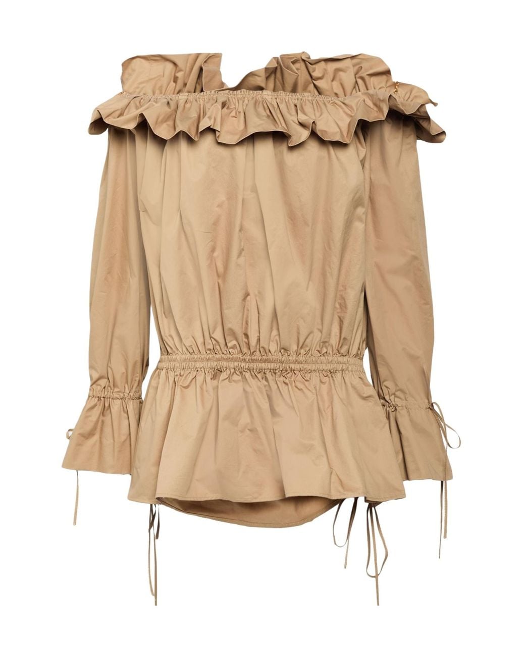 Saint Laurent Natural Off-The-Shoulder Top