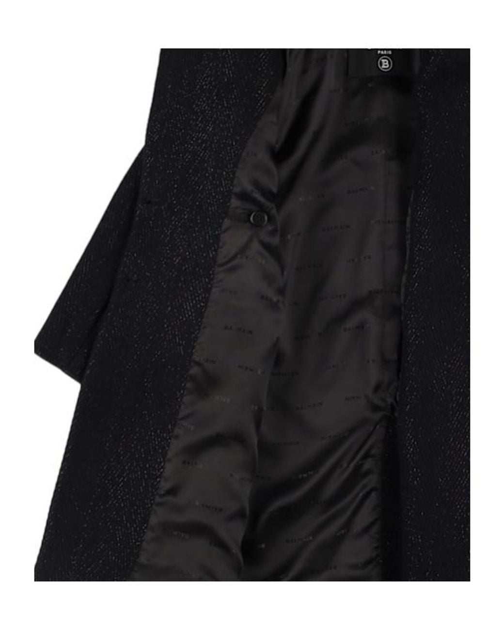 Balmain Black Wool Blend Coat