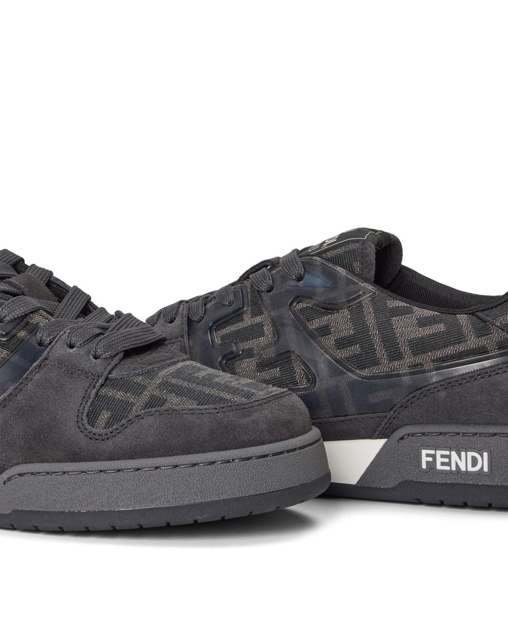 Fendi Gray Classic Lowtop Sneakers for men