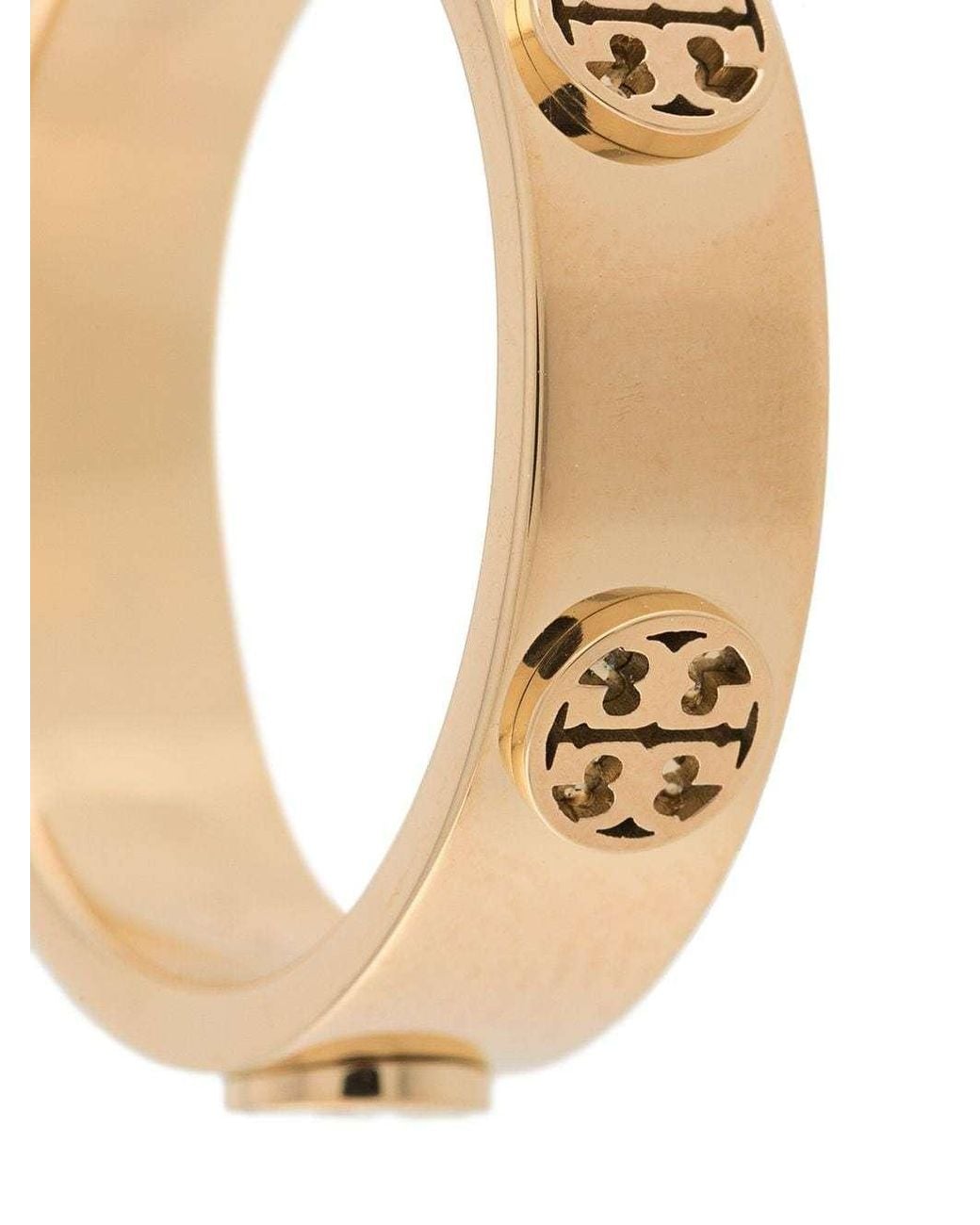 Tory Burch Metallic Miller Double T Stud Hoop Earrings