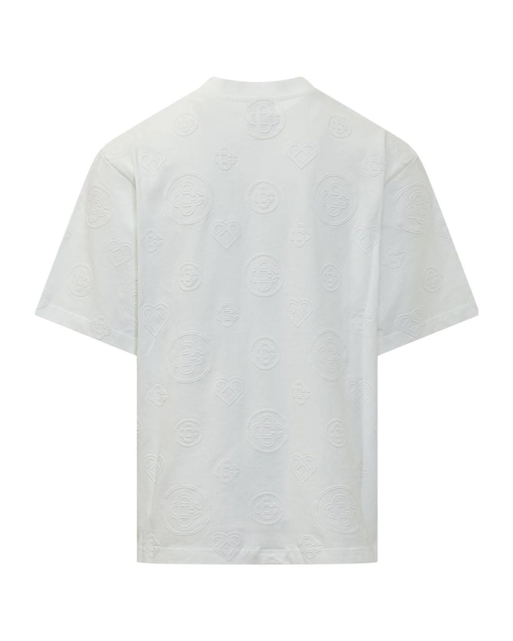 Casablanca White Monogram Embossed T-Shirt for men