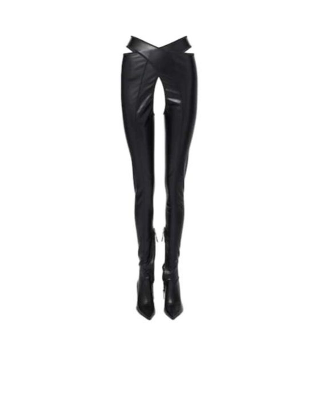 The Attico Black Faux-Leather Over-The-Knee Boots