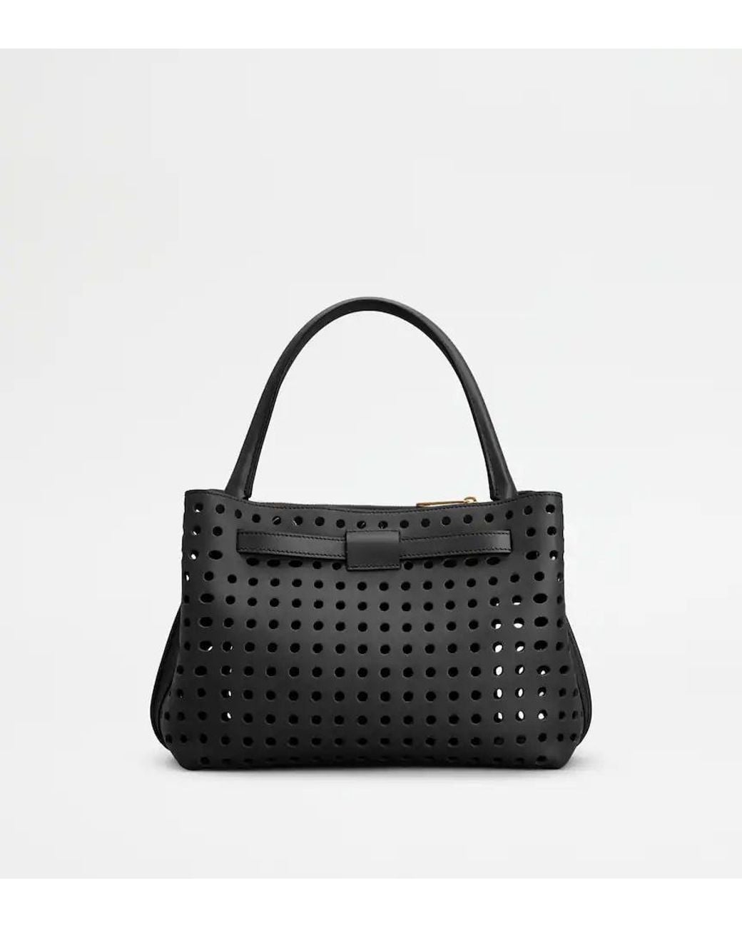 Tod's Black Tim Perforated Tote Bag