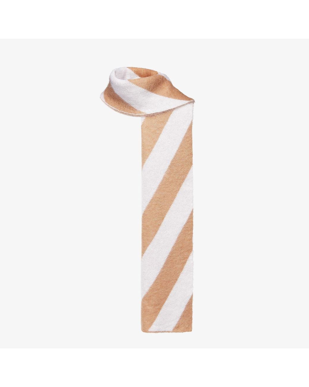 Fendi White Striped Mohair-Blend Scarf for men