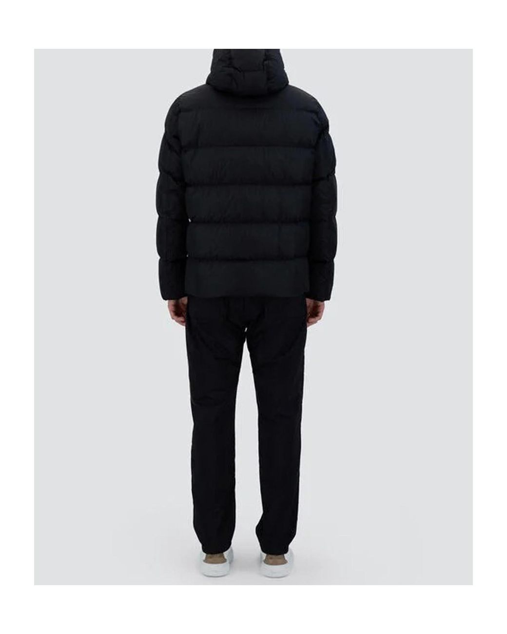 Herno Black Hooded Quilted Jacket for men