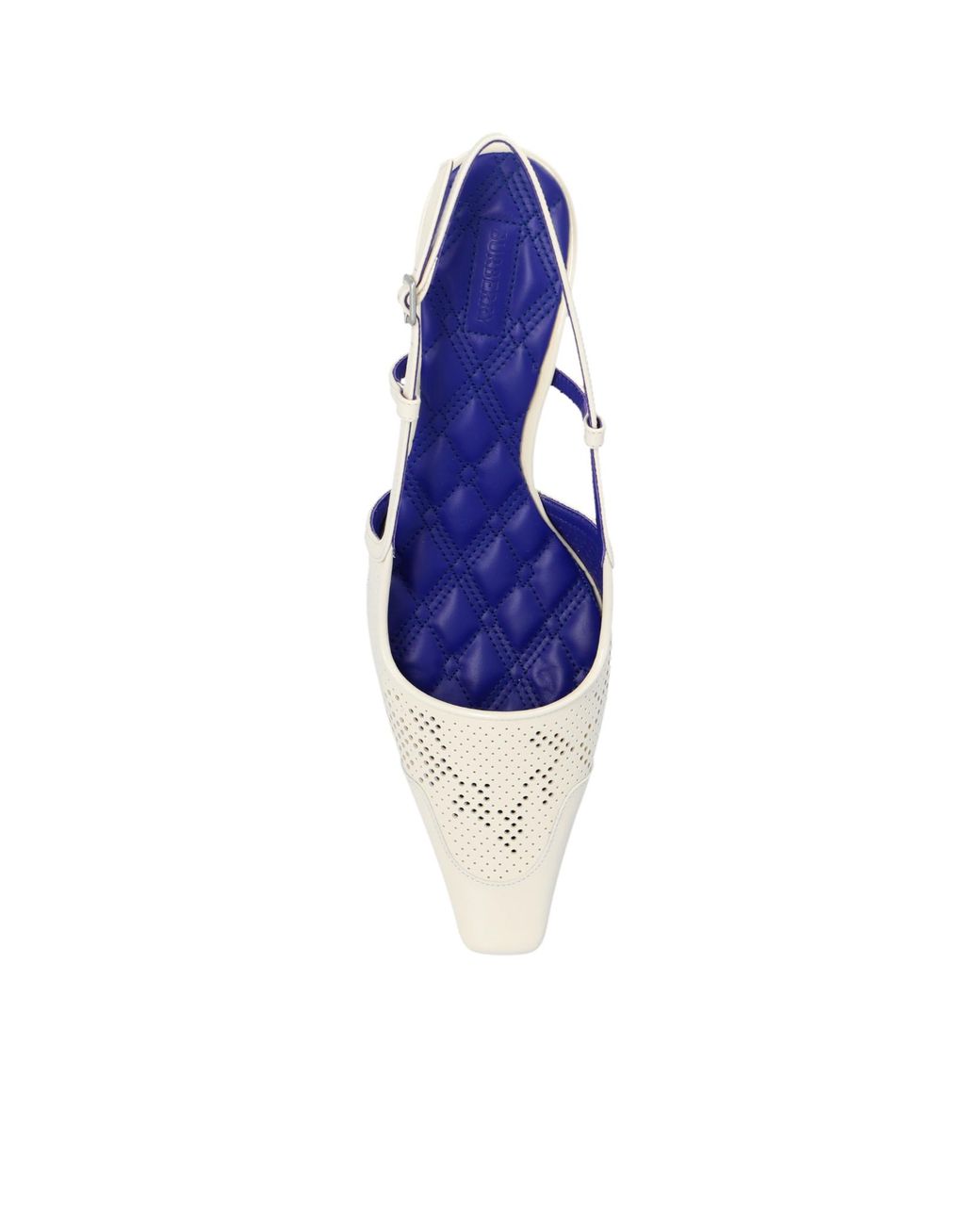 Burberry White Chisel Slingback Square-Toe Pumps
