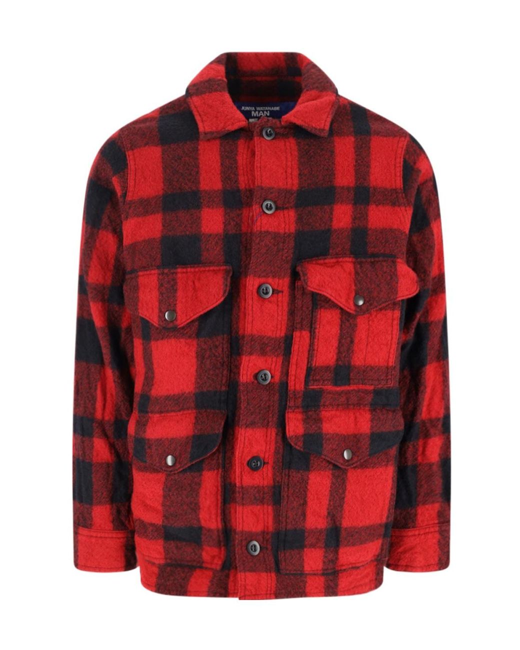 Junya Watanabe Red Checked Straight Hem Shirt for men