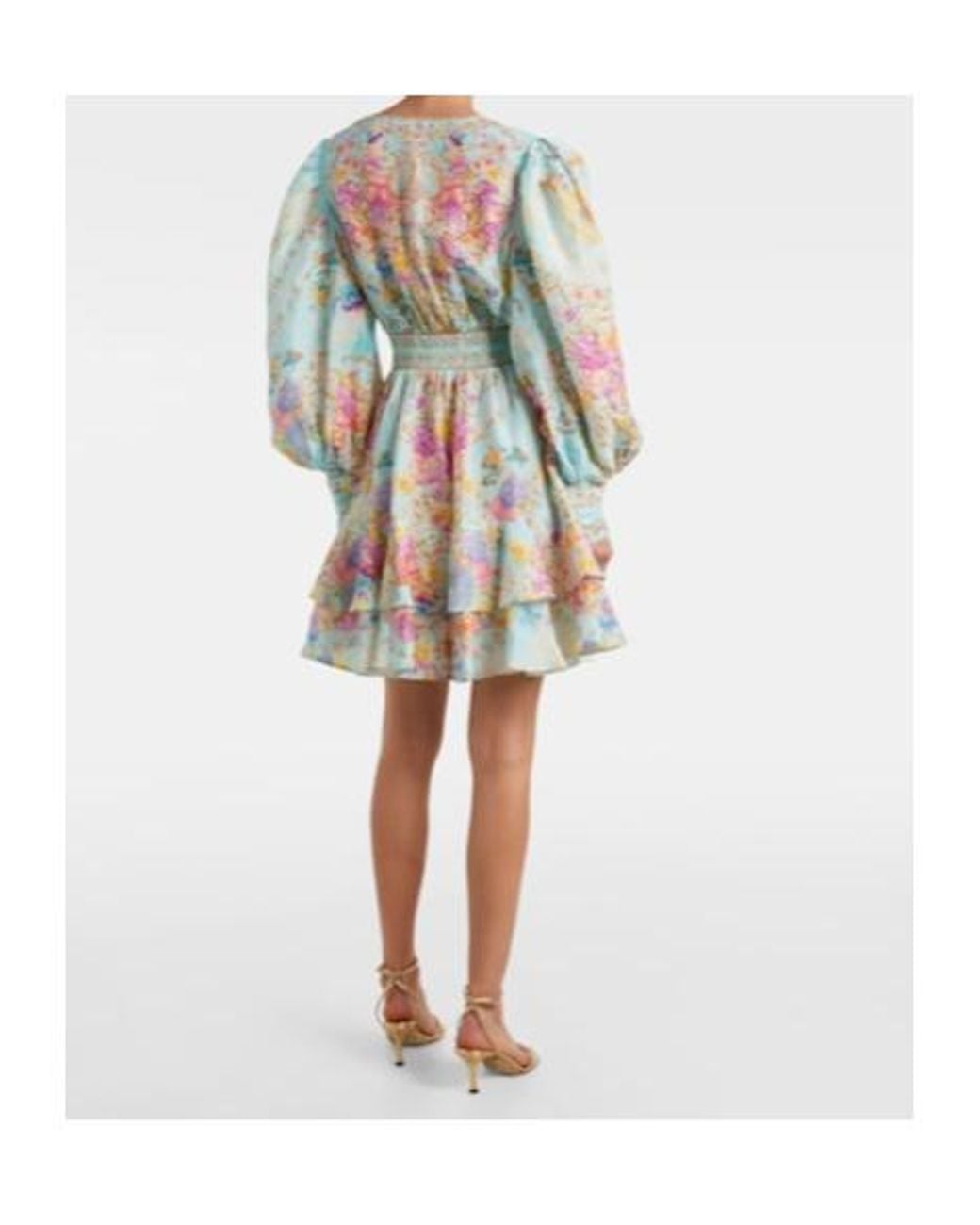 Camilla White Embellished Floral Linen And Silk Minidress