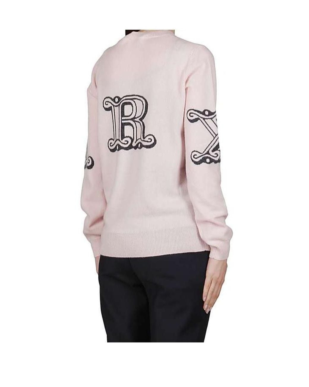 Max Mara Pink Cashmere Logo Pullover