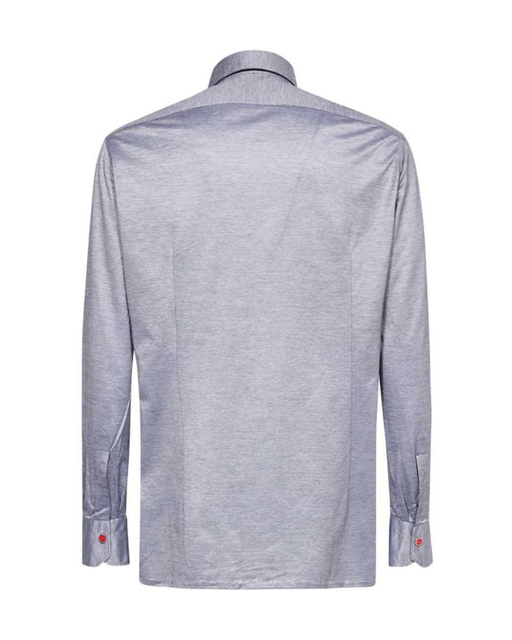 Kiton Blue Long-Sleeved Shirt for men