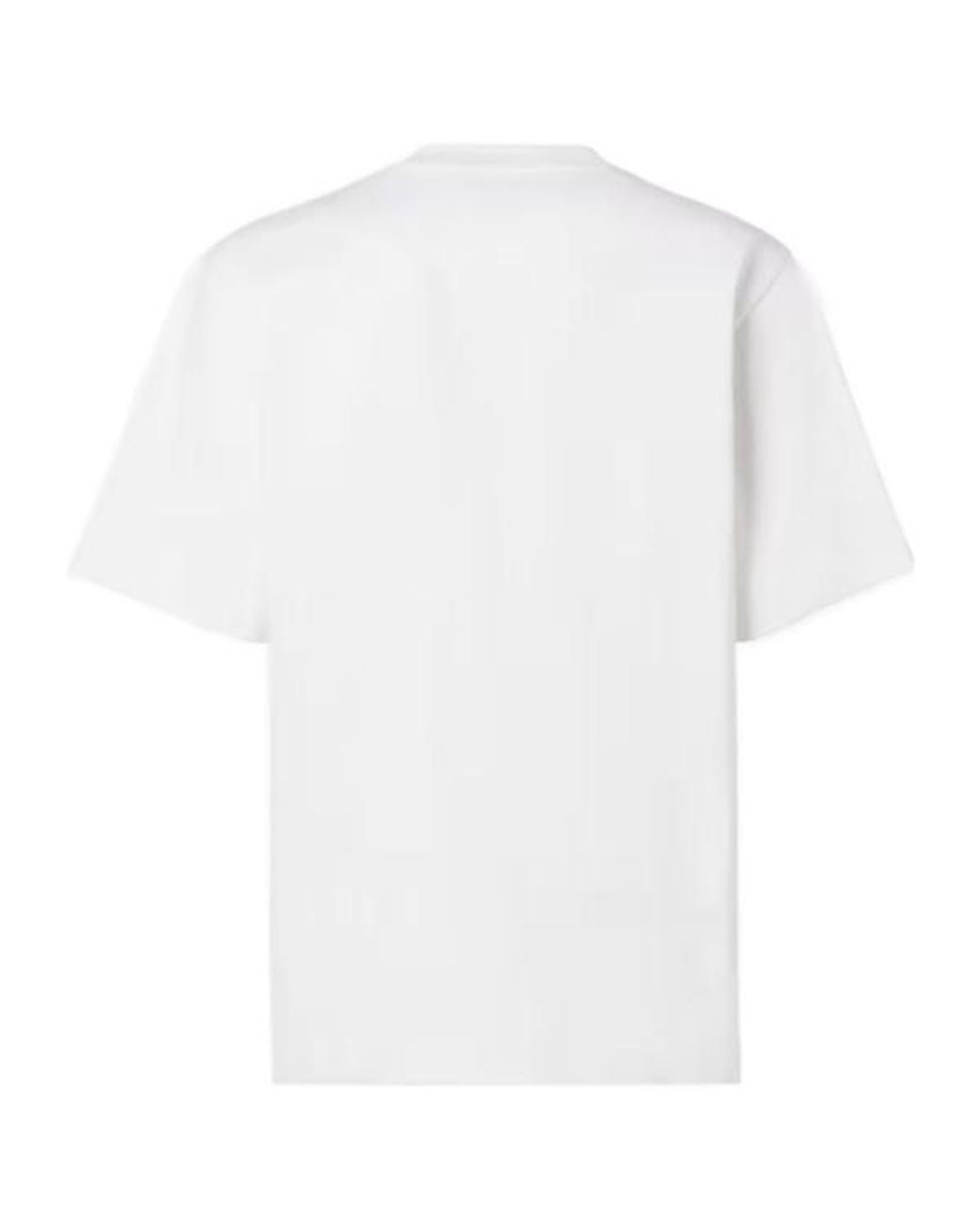 Fendi White Dog Embroidered Crewneck T-Shirt for men