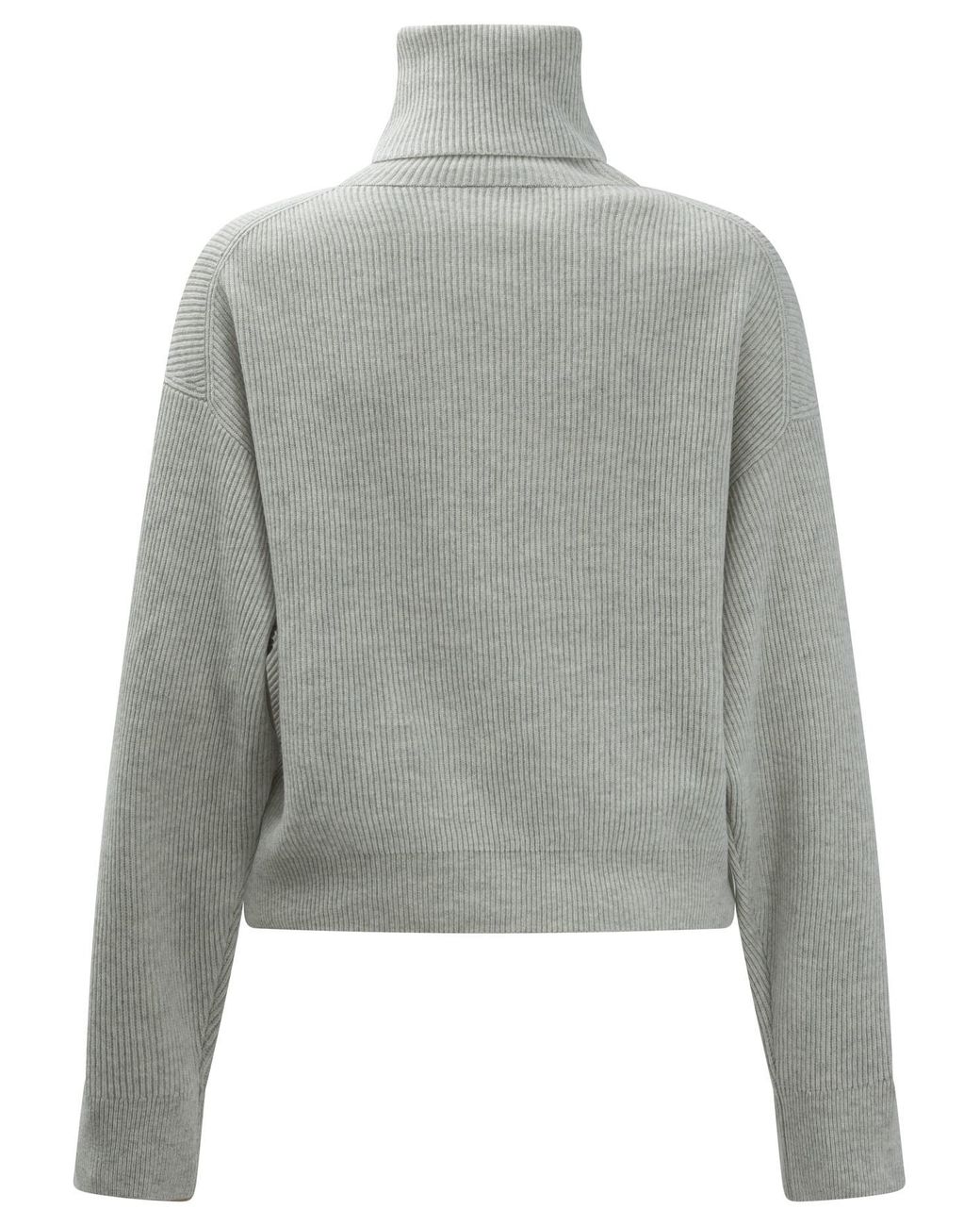 Brunello Cucinelli Gray Roll-Neck Ribbed-Knit Jumper