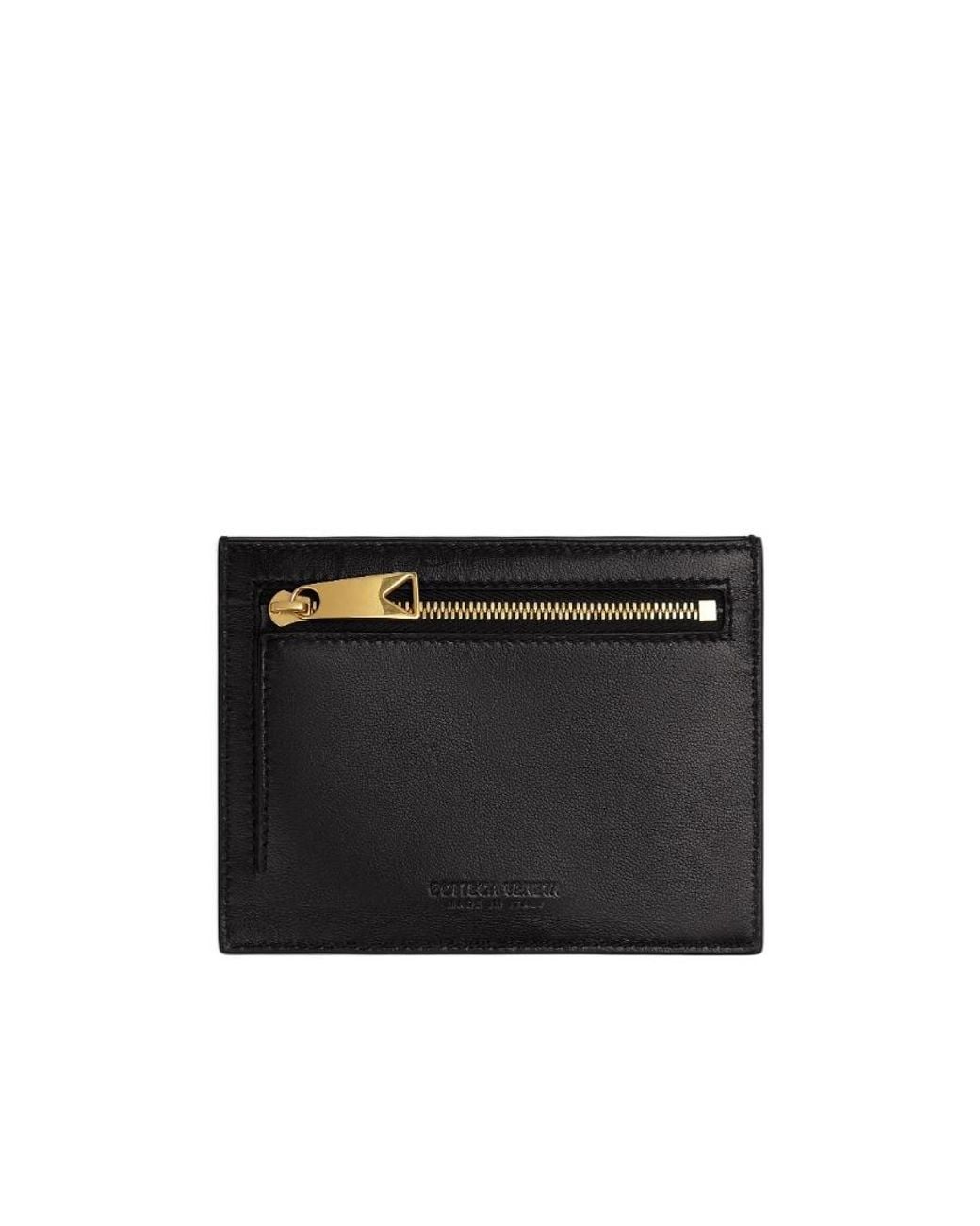 Bottega Veneta Black Card Case With Coin Purse