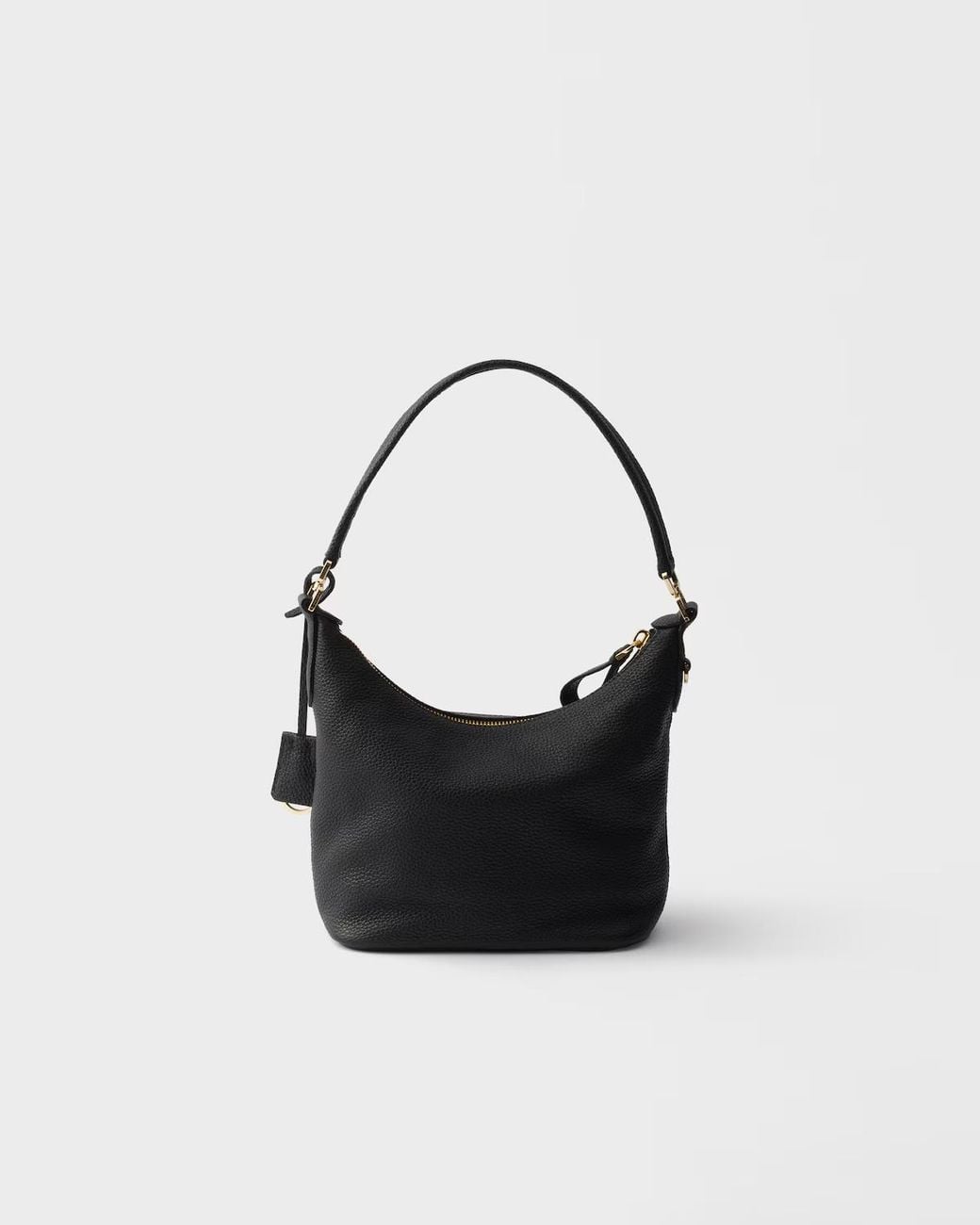Prada Black Logo-Lettering Zipped Shoulder Bag