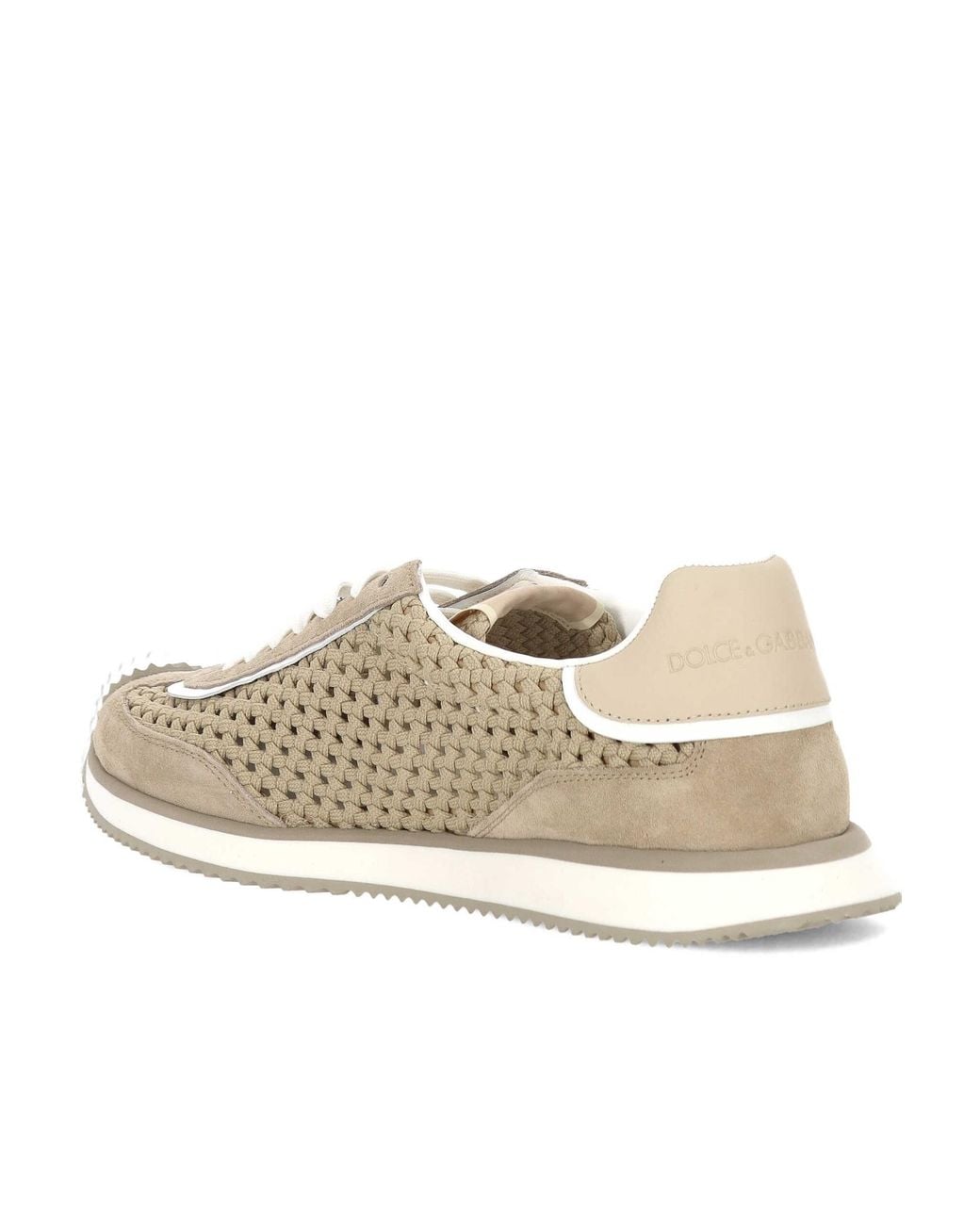 Dolce & Gabbana White Logo Detailed Lace-Up Sneakers for men