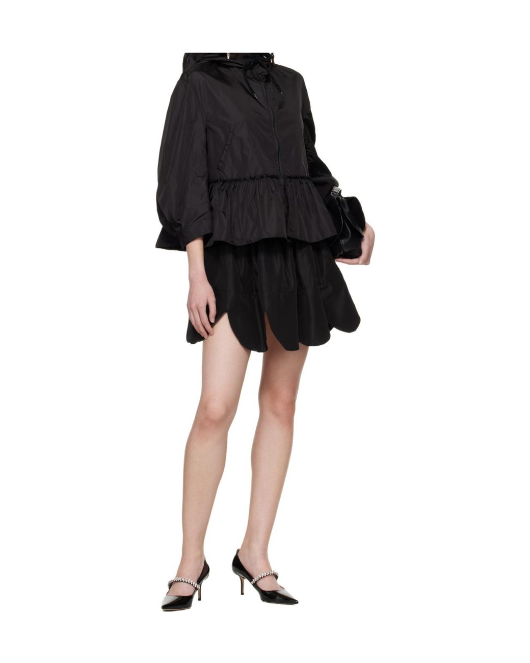 Simone Rocha Black Ruffle Frill Peplum Jacket