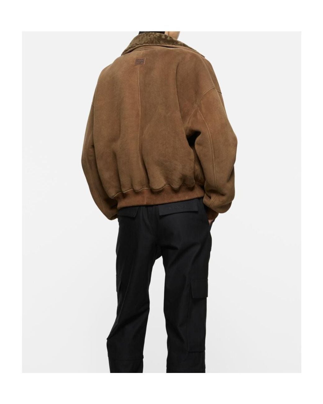 Acne Brown Shearling Bomber Jacket