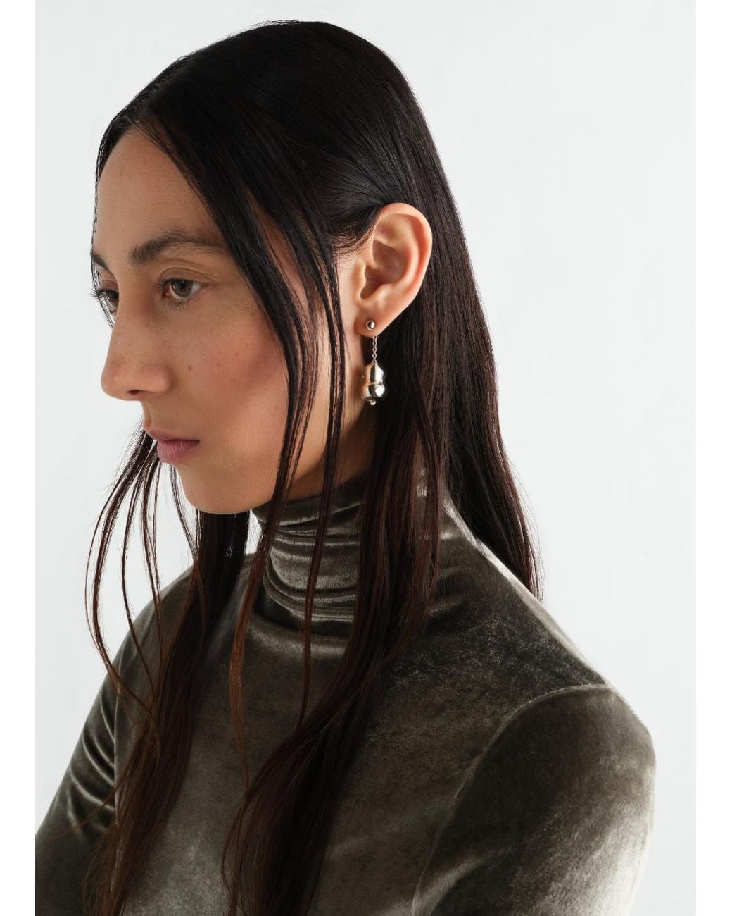 Lemaire White Blown Glass Earring