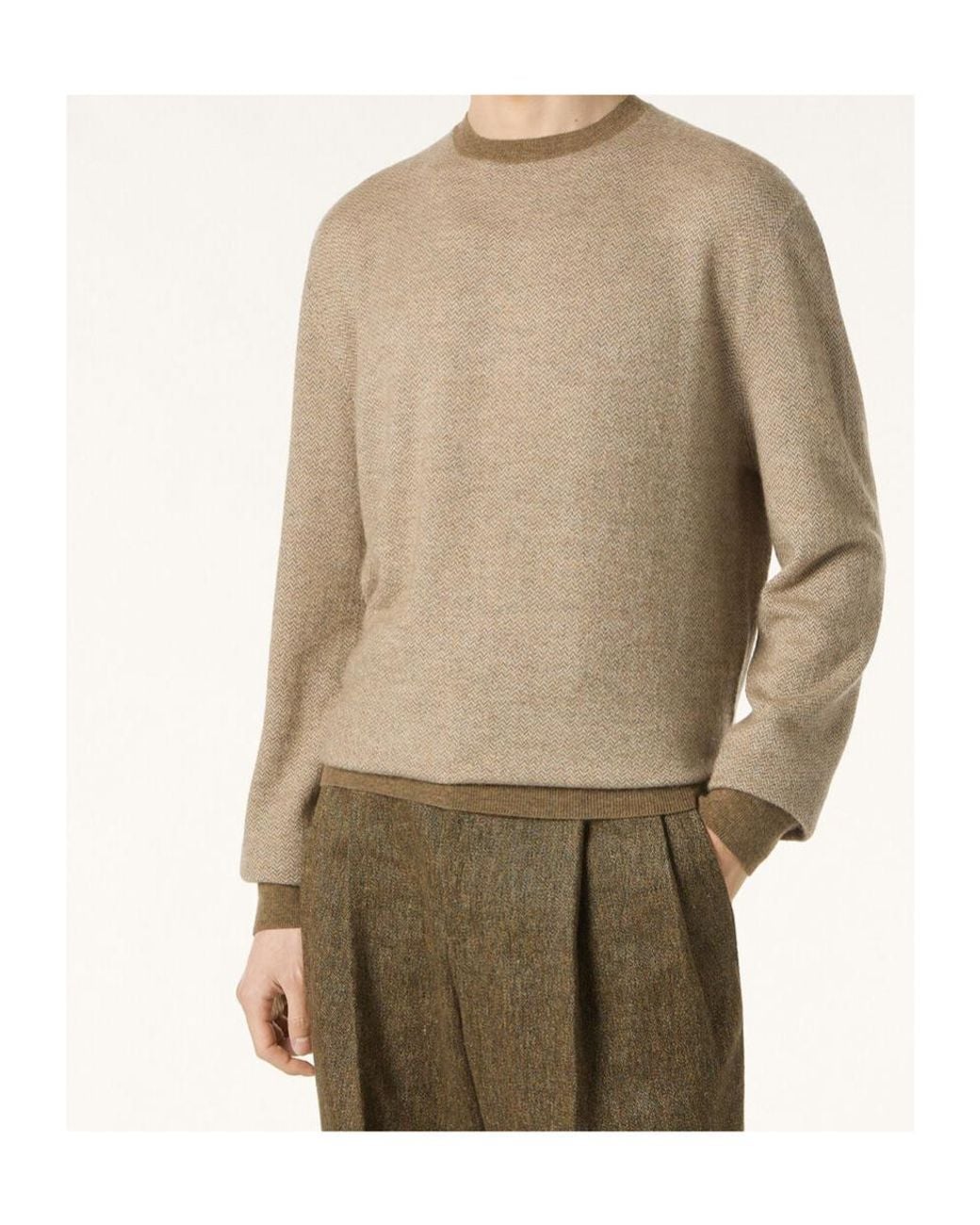 Loro Piana Brown Knitted Jumper for men