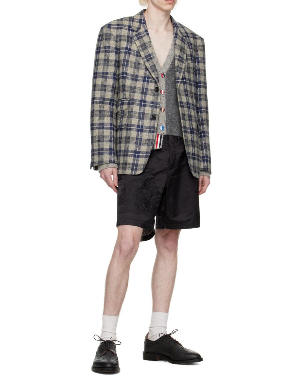 Thom Browne Black Classic Longwing Brogue Shoes for men