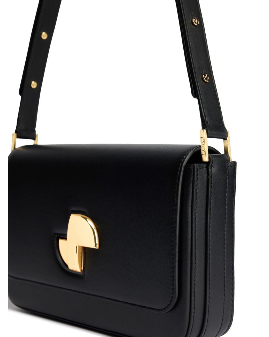 Patou Black Le Lock Foldover Top Shoulder Bag