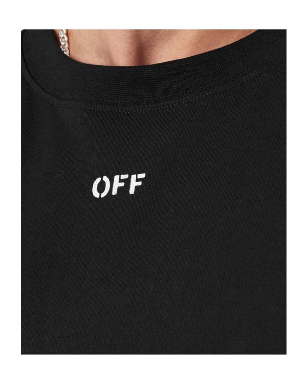 Off-White c/o Virgil Abloh Black Logo Crew Neck T-Shirt for men