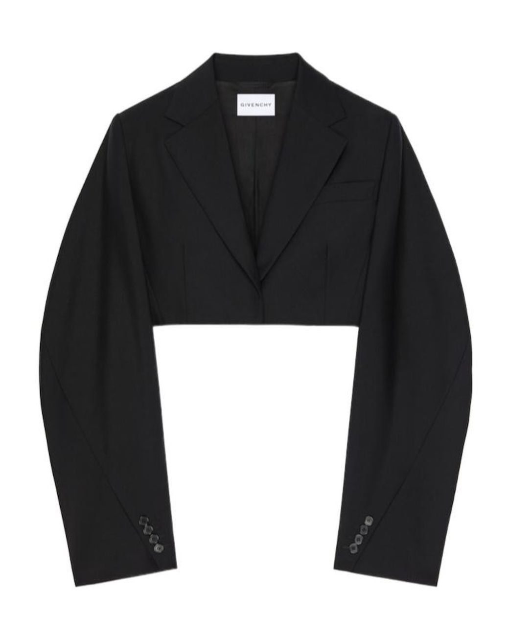 Givenchy Black Cropped Cocoon Jacket
