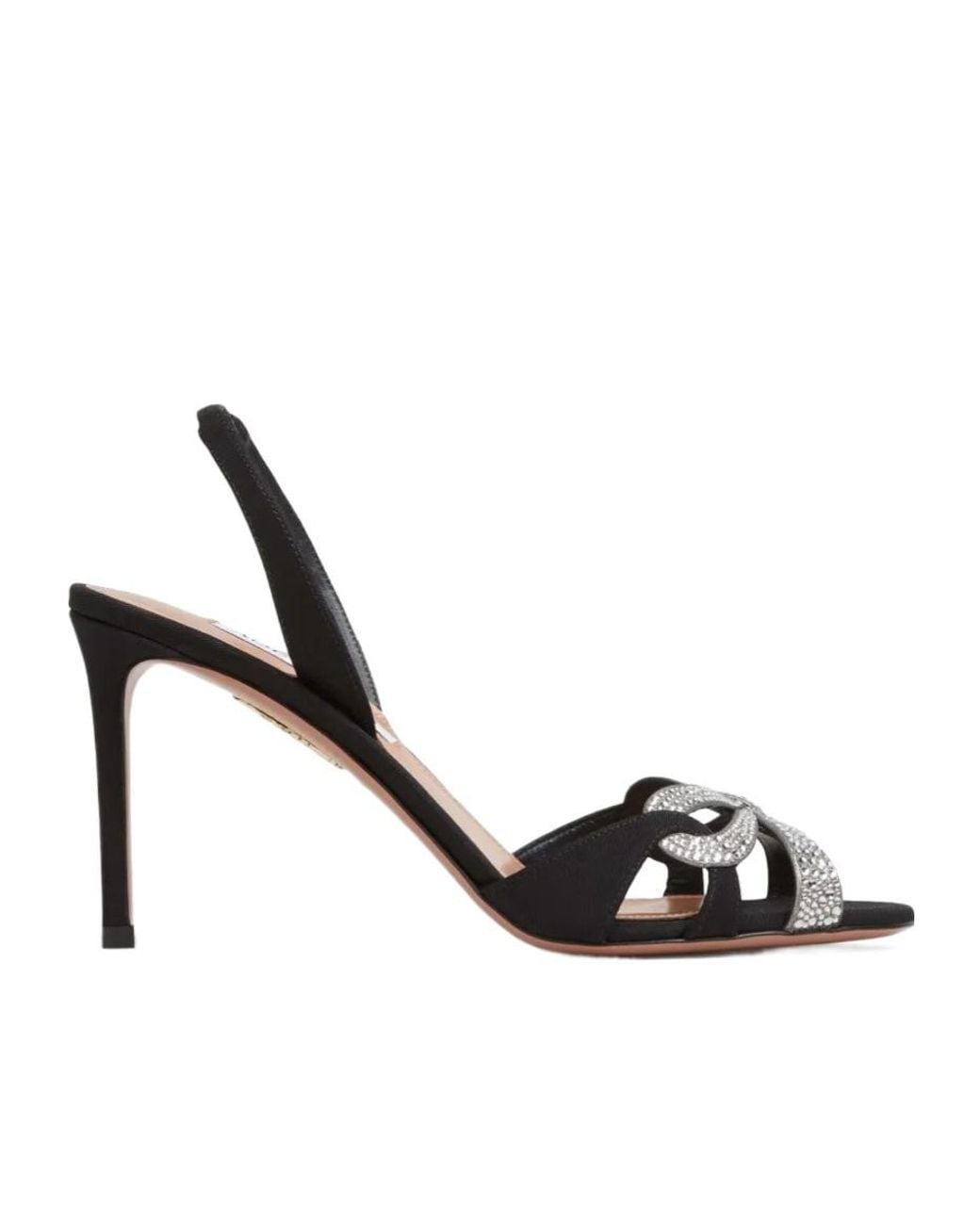 Aquazzura Metallic Crystal-Embellished Slingback High Heels