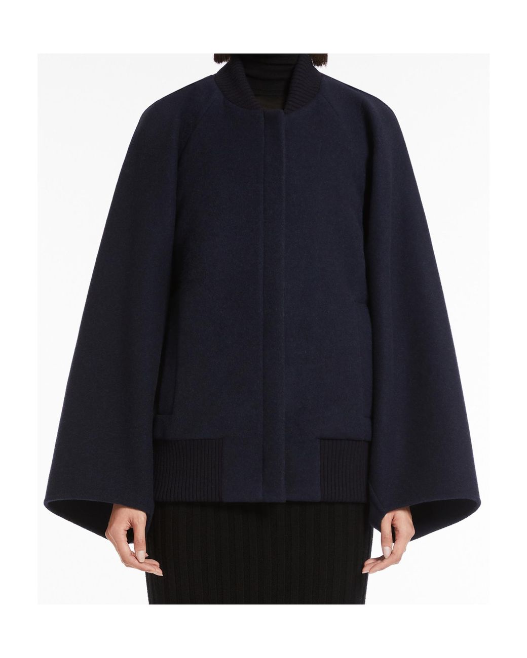 Max Mara Blue Button Detailed Long-Sleeved Jacket