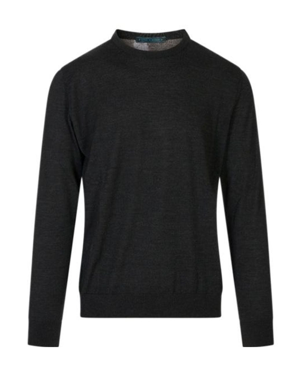 Kiton Black Long-Sleeved Sweater for men
