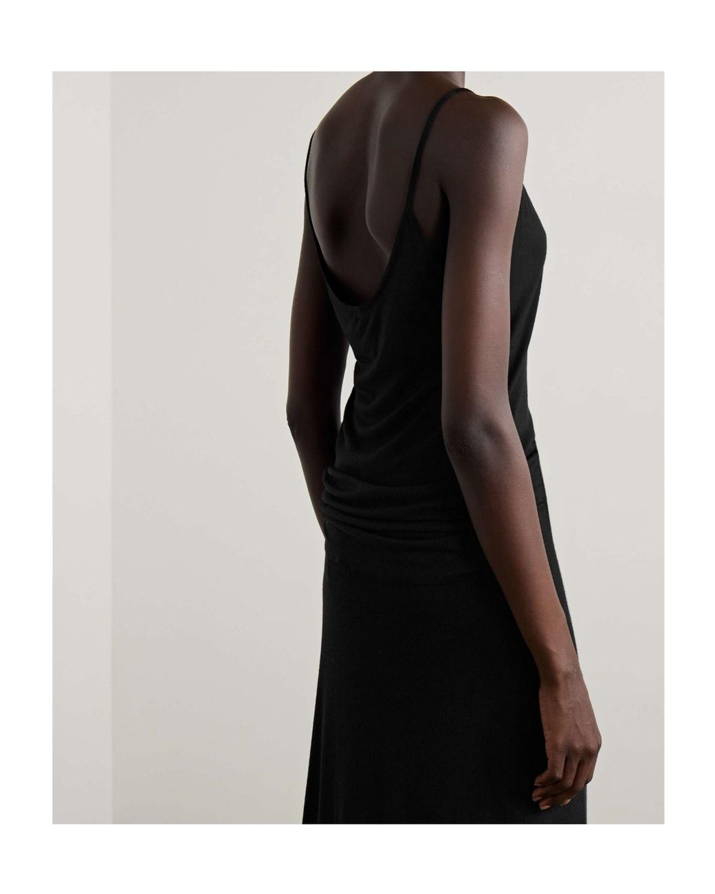 Khaite Black Selee Ribbed-Knit Tank
