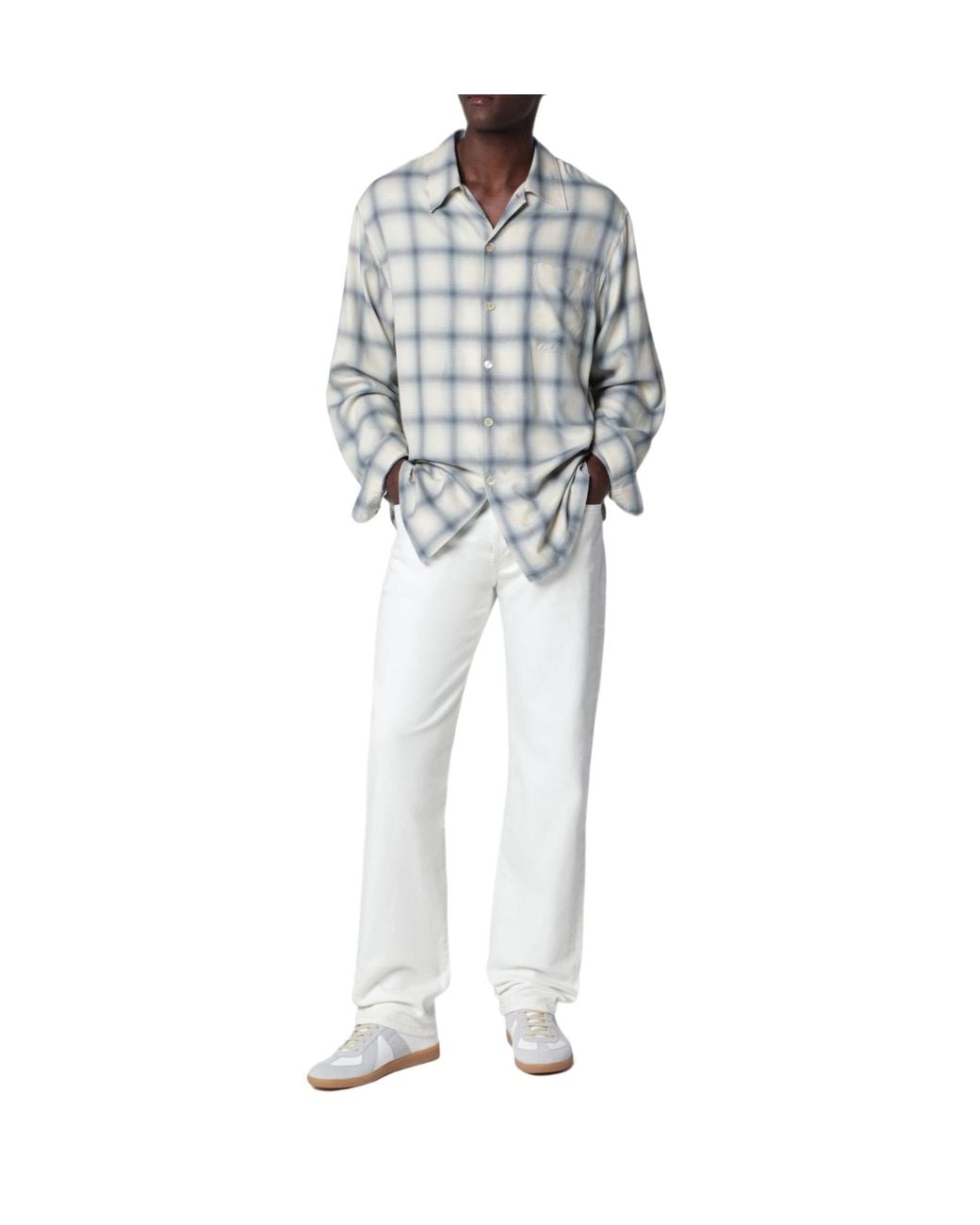 Jeanerica White Logo-Patch Straight-Leg Jeans for men
