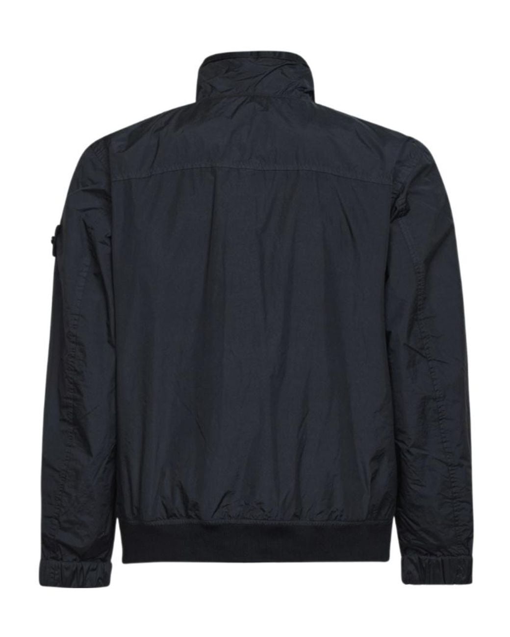 Stone Island Blue Logo Patch Zip-Up Jacket for men