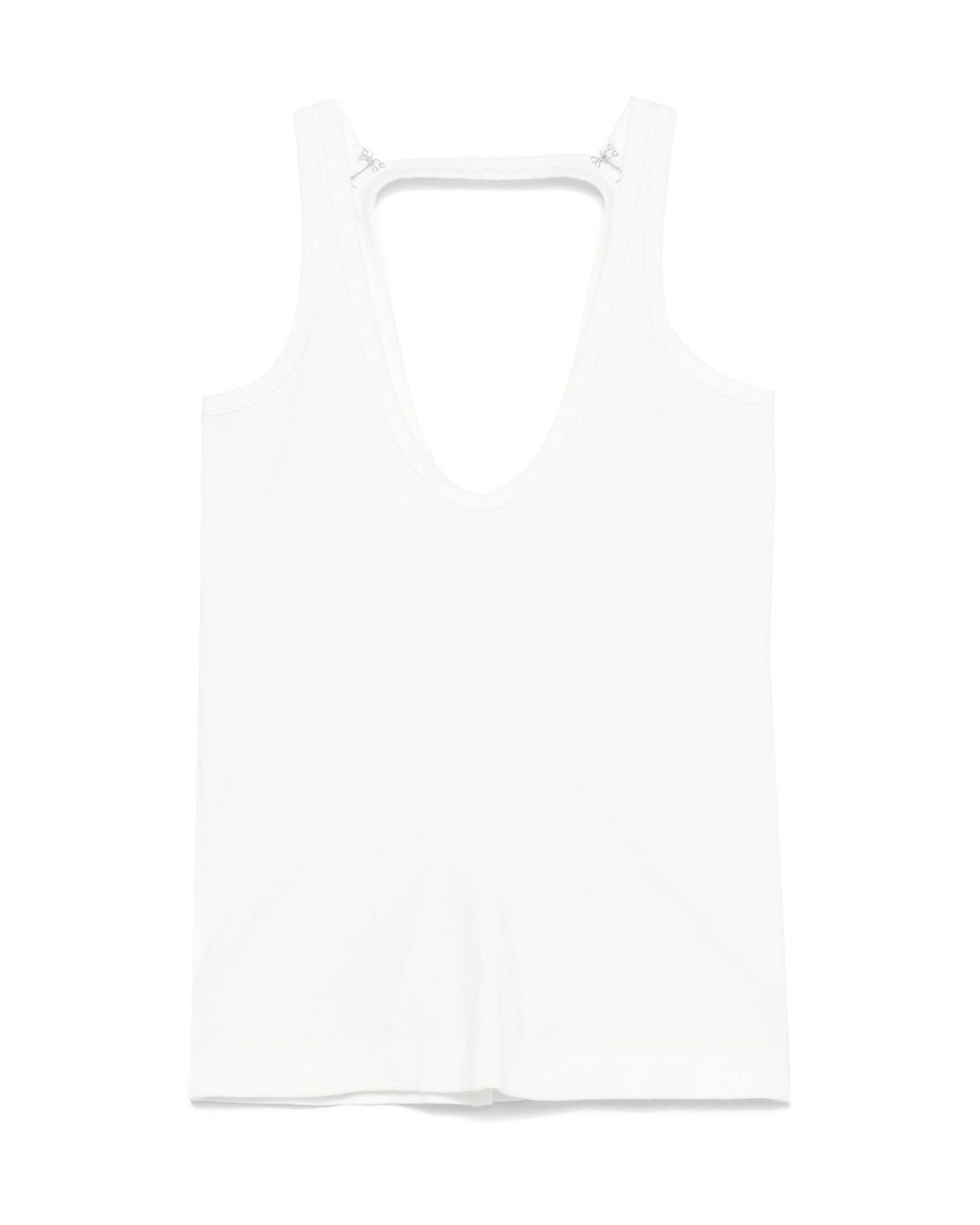 MM6 by Maison Margiela White Strap-Detailed Open-Back Tank Top