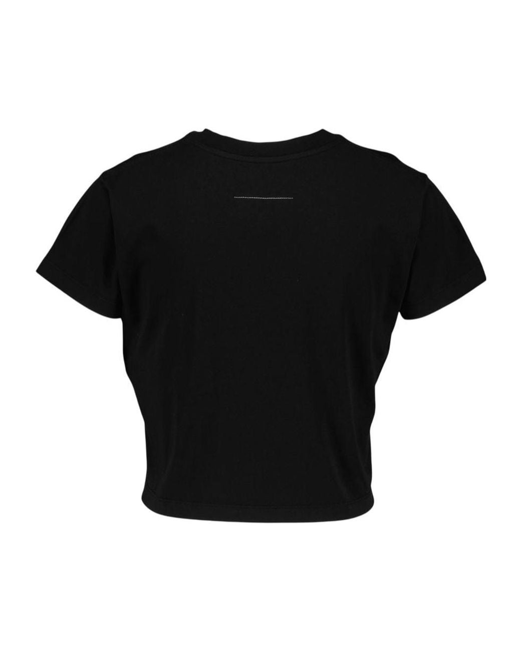 MM6 by Maison Margiela Black Cropped Logo T-Shirt