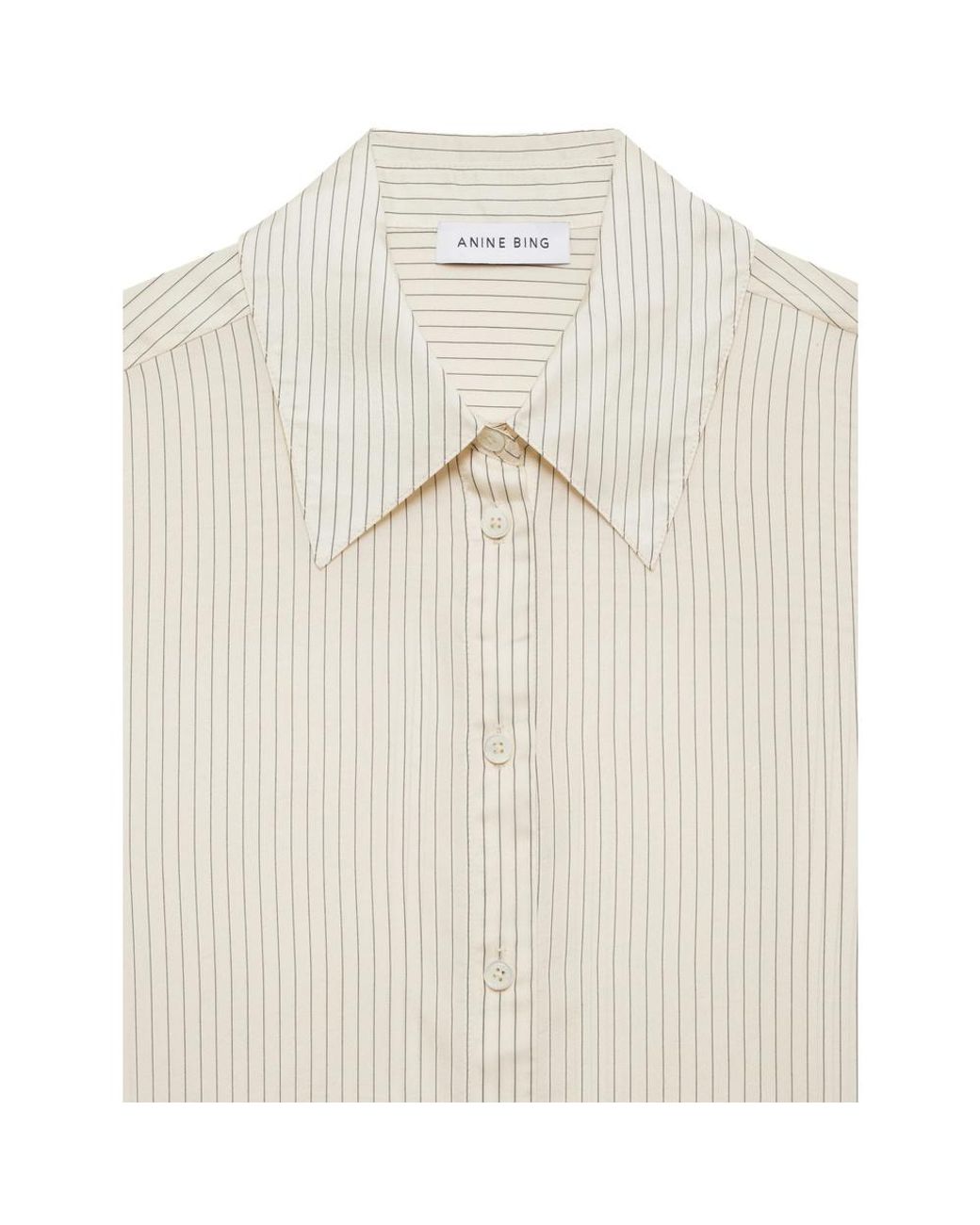 Anine Bing White Bridget Striped Shirt