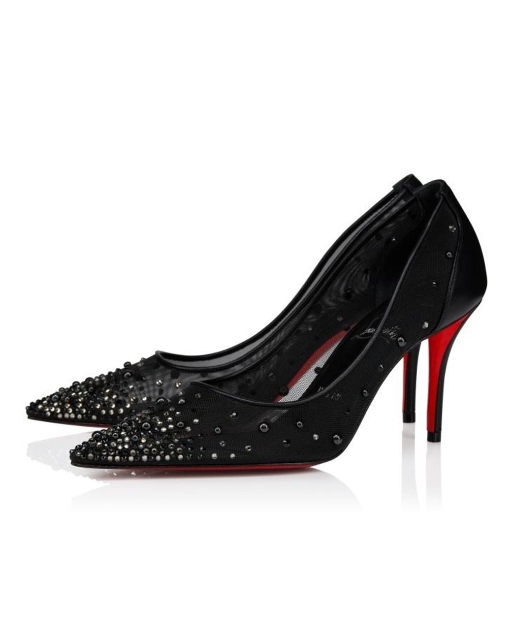 Christian Louboutin Black Embellished Heeled Pumps