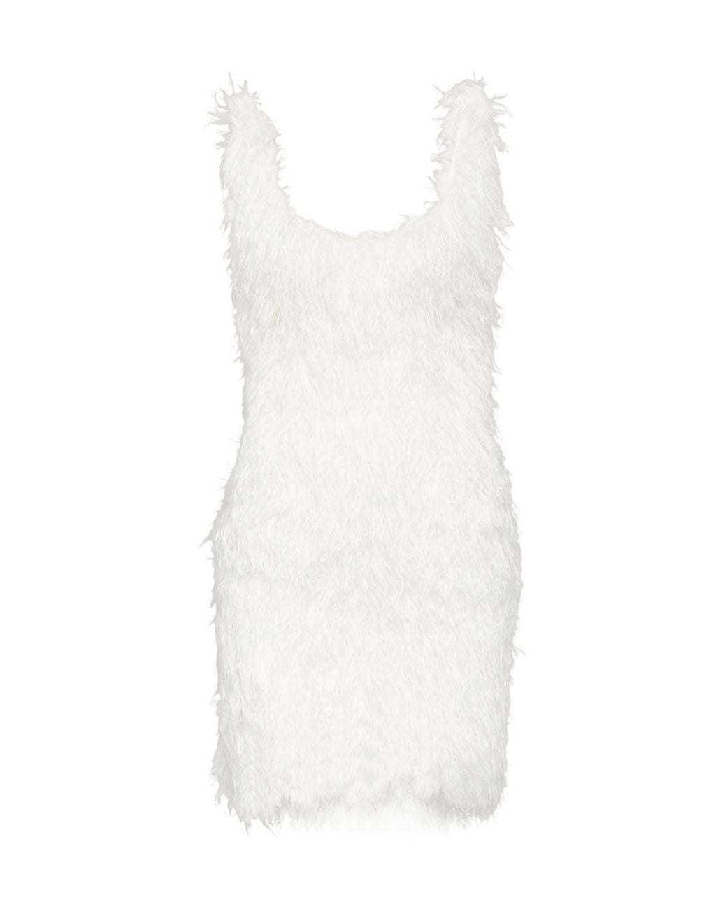 Coperni White Feather Mini Dress