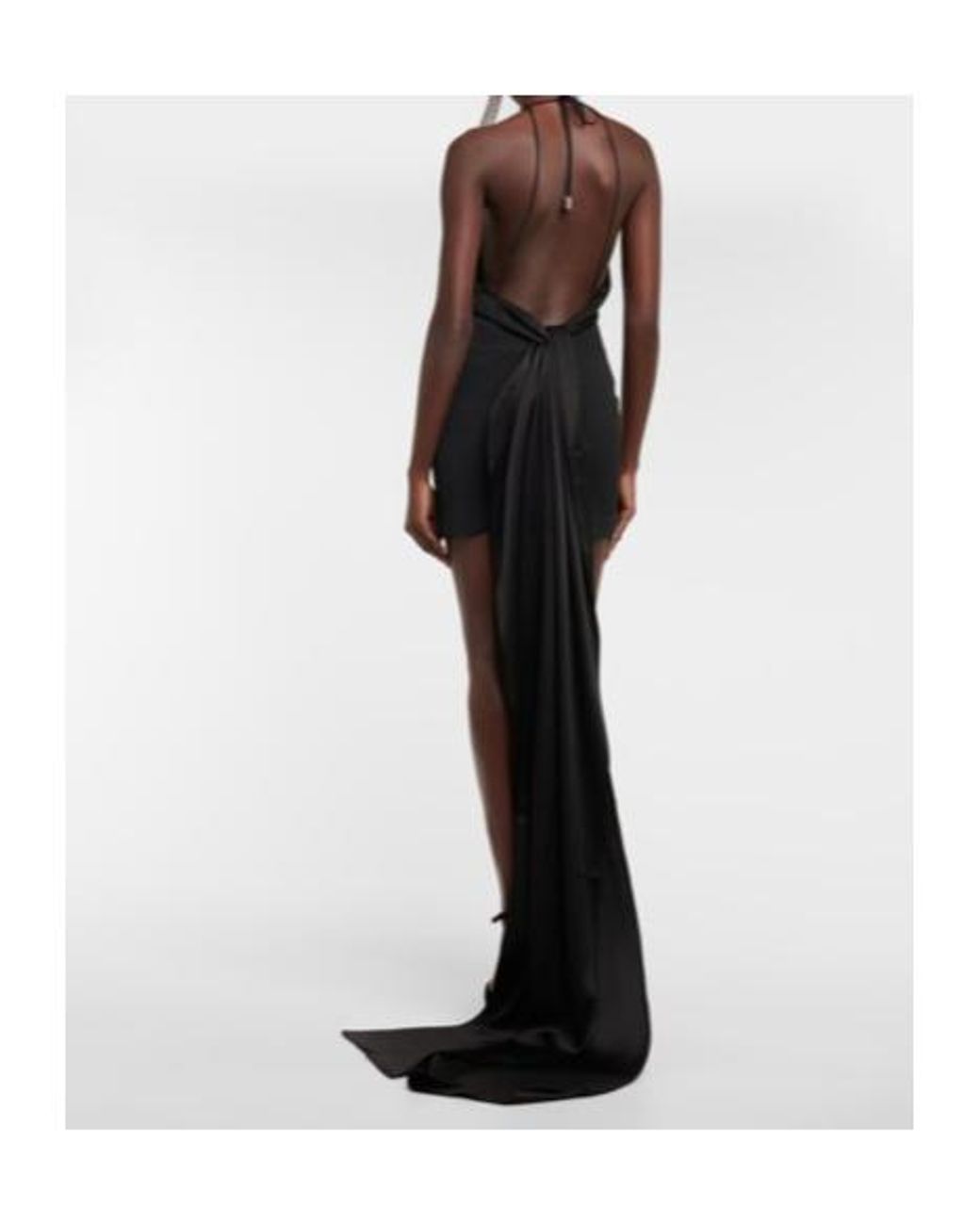 David Koma Black Embellished Halter-Neck Minidress