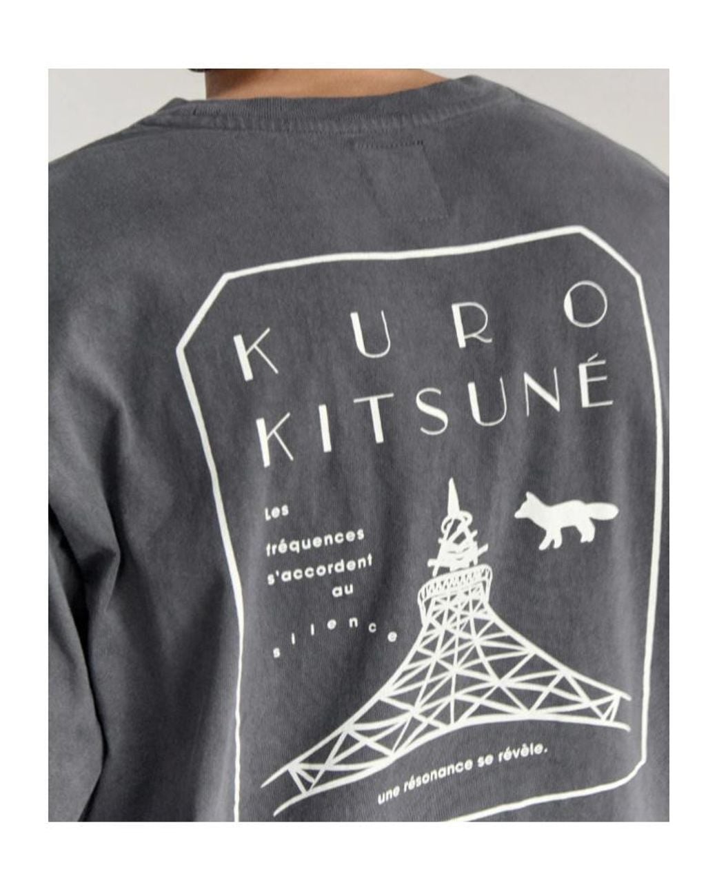 Maison Kitsuné Gray X Kuro Faded Long Sleeve Tee for men