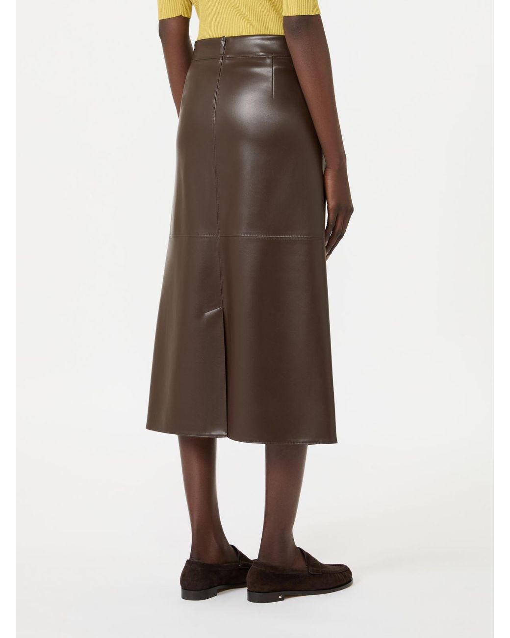 Max Mara Brown Smmcrisma Panelled Straight Skirt