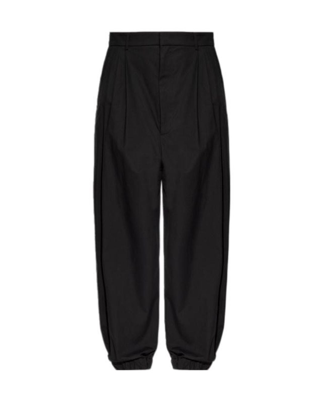 Moschino Black Elasticated Hem Pleated Trousers