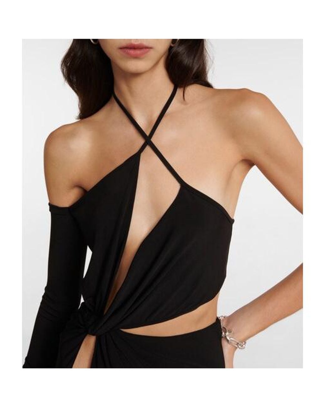 Monot Black Jersey Minidress