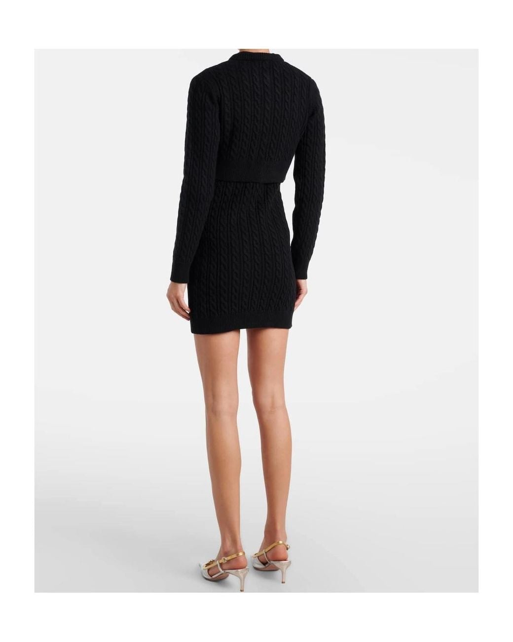 Patou Black Chunky Knit Long-Sleeved Sweater